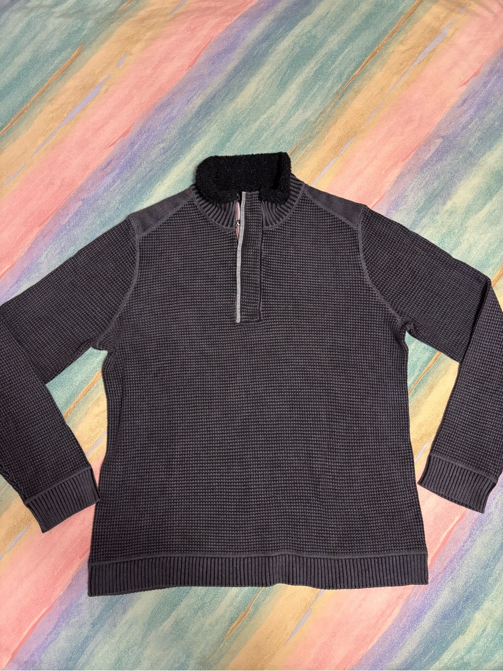 Carbon 2 Cobalt Hi Def Half Zip Sweater Coal size L